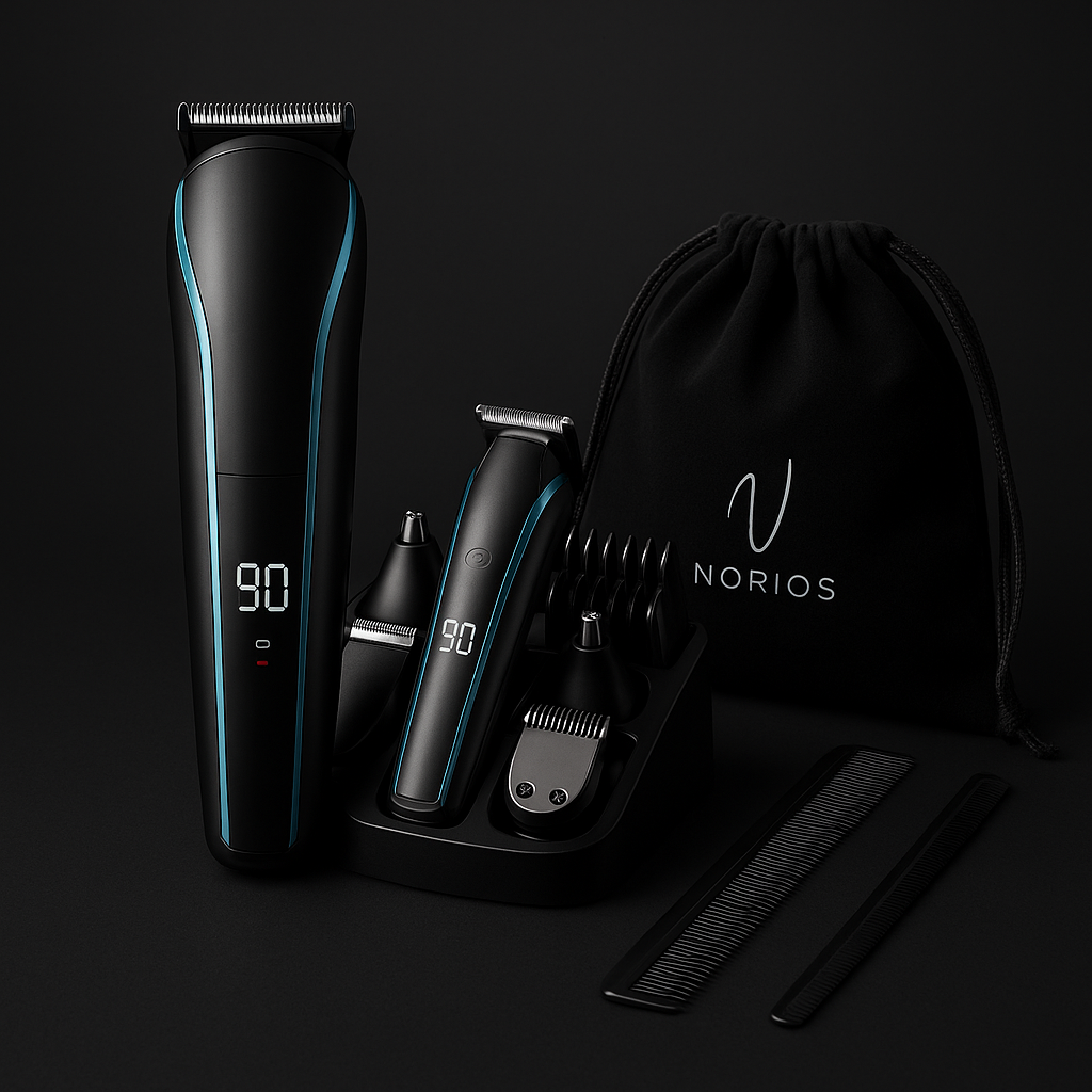 Aparat de Tuns Profesional NORIOS™ GroomTech Pro 11-în-1 – Precizie pentru Barbă, Păr și Corp