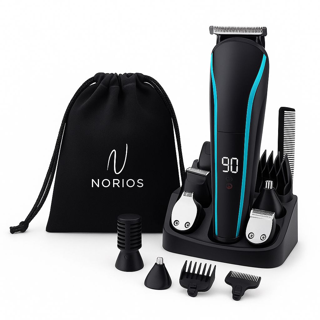 Aparat de Tuns Profesional NORIOS™ GroomTech Pro 11-în-1 – Precizie pentru Barbă, Păr și Corp